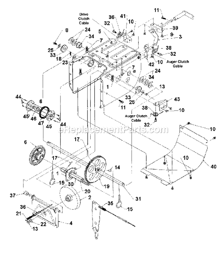 Page B Diagram and Parts List for 31AE653F401 1998 Yard Man Snow Blower